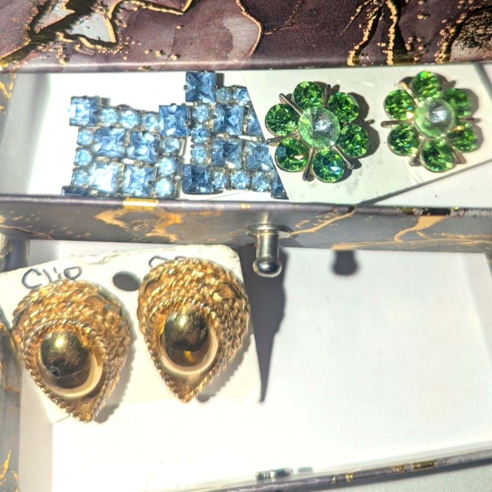 Vintage Clip-On Earrings Set of 3